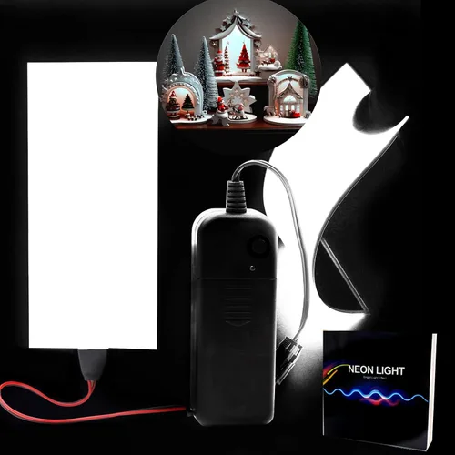 Vista 19 de Ourbest EL - Luz brillante de neón de 3.3 ft – 3 modos de permanencia/flash lento/estroboscópico rápido, kit de luz electrouminiscente para disfraz