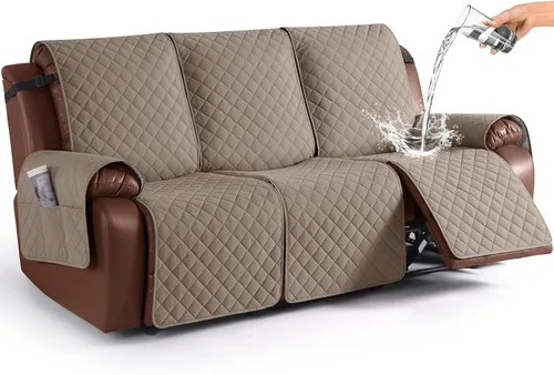 Vista 13 de KinCam Funda impermeable para sofá biplaza reclinable, funda antideslizante para sofá reclinable de 2 asientos, funda de sofá reclinable, protector