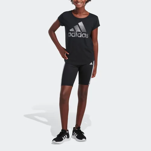 Vista 4 de adidas Pantalones cortos de ciclismo con cintura separada de 3 rayas para niña