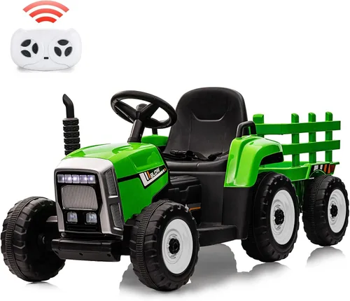 Vista 16 de Nasitip Tractor eléctrico con batería de 12 V con remolque y control remoto Azul