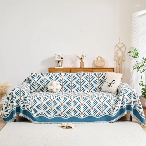 Vista 33 de HANDONTIME Funda para sofá para perros lavable con estampado floral de pájaros para sofás y sillones, funda de sofá negra con flores de jacquard