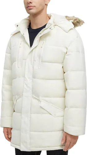 Vista 9 de Abrigos largos de invierno para hombre, cálidos, resistentes al agua, inflados, con capucha, cortavientos, aislados, chaquetas acolchadas Azul