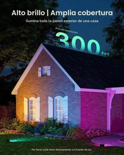 Vista 7 de FALOVE Paquete de 4 luces de inundación inteligentes RGBW por App Control