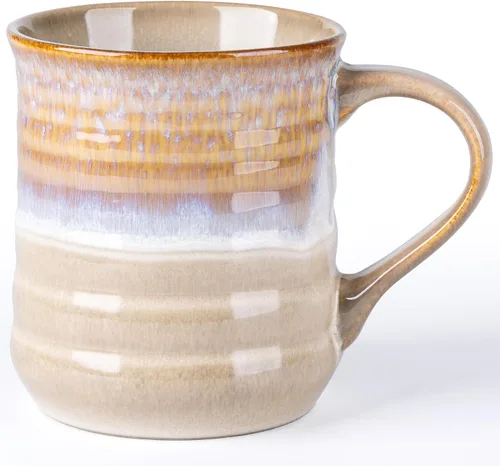 Vista 11 de GBhome Taza de café grande de 18 onzas, taza de café de cerámica hecha a mano para café con leche, té, cerveza, cacao caliente, apta