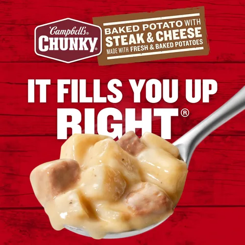 Vista 7 de Campbell's Chunky Sopa de papa al horno con bistec y queso, lata de 18.8 onzas