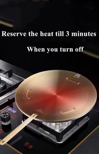 Vista 5 de Adaptador de placa de inducción, difusor de calor para estufa de gas y vidrio, disco convertidor de inducción con mango extraíble, placa difusora