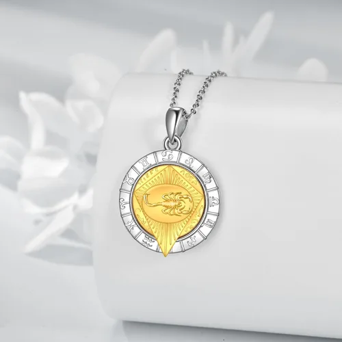 Vista 4 de AXELUNA Collar de plata de ley con 12 constelaciones de ojo egipcio de Horus de Horus, joyería para regalo de mujer