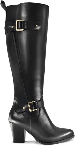 Vista 4 de DCMBLY Women's Knee High Boots Chunky Heel Pointed Toe Knee High Boots with Elastic Calf