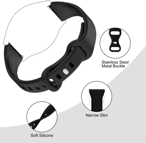 Vista 2 de 3 Pack Slim Silicone Watch Bands Compatible with Garmin Lily 2,14mm Soft Thin Narrow Band Sport Replacement Wristband for Garmin Lily 2 / Lily 2