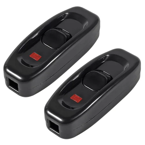 Vista 8 de 2 interruptores de cable en línea, AC120V 10A, 250V 6A, interruptor de control de lámpara de encendido y apagado para dormitorio, lámpara de mesa