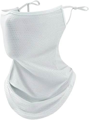 Vista 11 de Funda protectora solar para la cara, protección UV, bufanda para la cara, para mujeres y hombres, con cintas elásticas para las orejas, protector