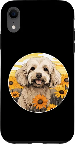 Vista 8 de iPhone 15 Cute Cockapoo in Spring Flower Garden Colorful Puppy Dog Case