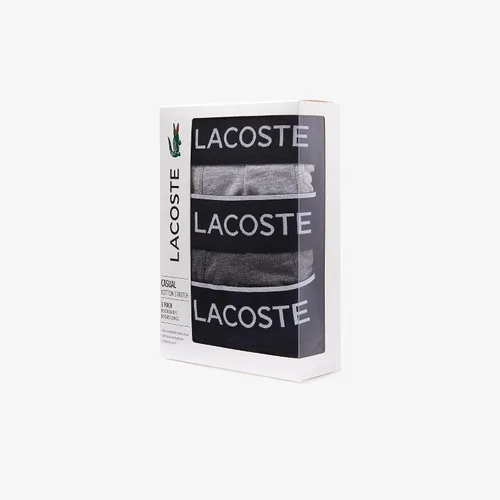Vista 2 de Lacoste Paquete de 3 calzoncillos tipo bóxer de cocodrilo esenciales para hombre