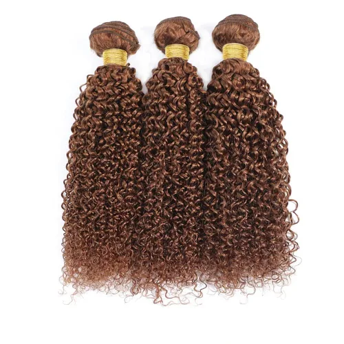 Vista 5 de #30 - Paquetes de cabello humano rizado marrón Jerry, 3 paquetes, 20, 22 30# Jerry rizado