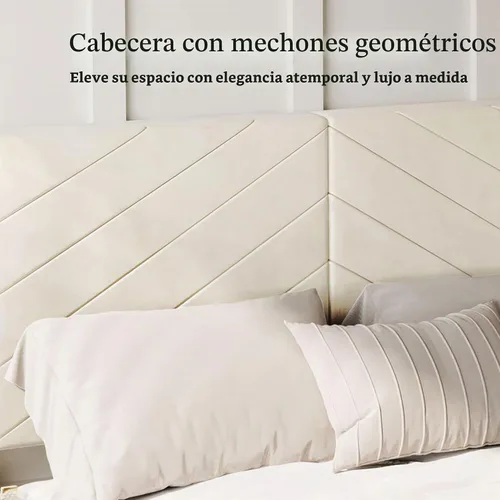 Vista 5 de DEINPPA - Marco de cama tamaño Queen con luces LED doradas integradas