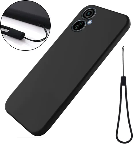 Vista 3 de Funda para Tecno Camon 19 Neo - Funda protectora de silicona líquida para Tecno Camon 19 Neo con cordón de silicona, funda delgada y suave a prueba