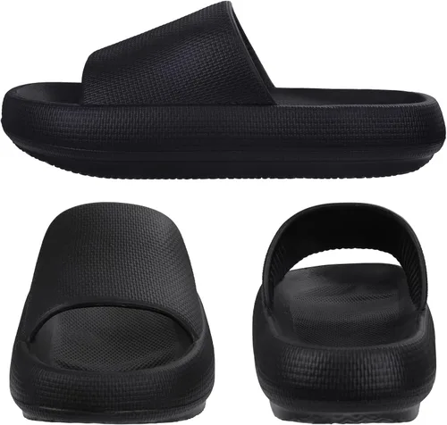Vista 4 de Sandalias suaves de almohada para mujeres y hombres, zapatos de ducha antideslizantes, pantuflas de baño, sandalias de playa de verano