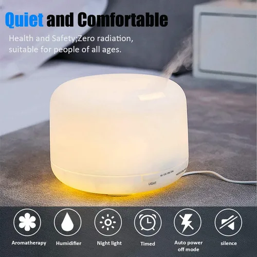 Vista 6 de Humidificador ultrasónico de niebla fría, humidificadores pequeños portátiles para dormitorio, hogar, oficina, viajes, habitación de bebé, difusor