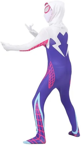 Vista 4 de YOULIT Disfraz de superhéroe para niños, overol de máscara estilo 3D, disfraz de Halloween, traje de cosplay