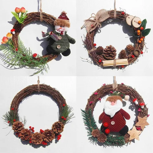 Vista 5 de Anillo de corona de vid natural, rollo de base de vides para manualidades, para verano, otoño, Navidad, guirnalda de puerta, decoración del hogar