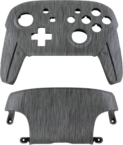 Vista 2 de eXtremeRate - Carcasa de repuesto para controlador NS Switch Pro diseño de plata cepillada carcasa de repuesto para controlador NS Switch Pro