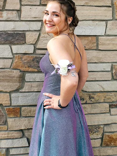 Vista 6 de Vestidos largos, acampanados y con bolsillos para baile de graduación, vestido formal de fiesta, de noche y de baile con aberturas laterales