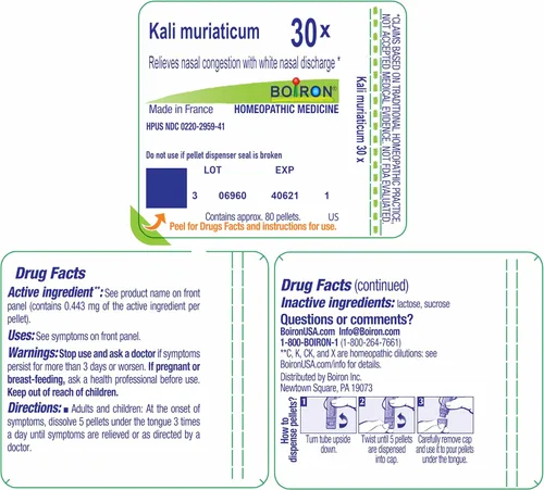 Vista 8 de Boiron Kali Muriaticum 30X para congestión nasal con descarga nasal blanca - 80 pellets Single-medicine homeopathic pellets for Nasal Congestion