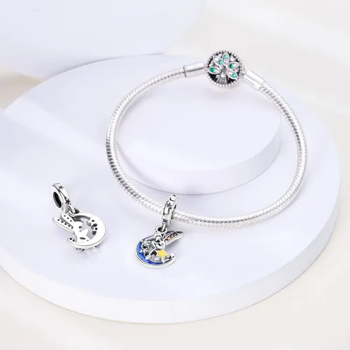 Vista 2 de Hapour Abalorios de plata de ley 925 para pulseras y collares colgantes, joyería de regalo para mujer