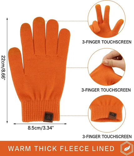 Vista 2 de FZ FANTASTIC ZONE Guantes mágicos de lana para mujer, con forro polar de punto cálido para mujer