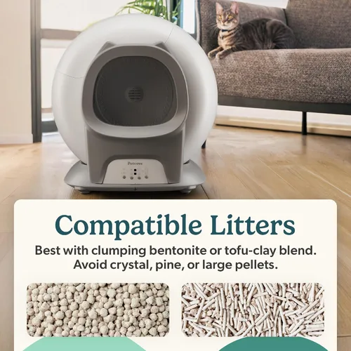 Vista 10 de Petcove PurrTek - Caja de arena automática autolimpiante con Wi-Fi de 5 GHz Gris