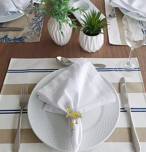 Vista 7 de LogHog Juego de 4 servilleteros para el día de San Valentín, delicados servilleteros de flamenco, decoración de mesa para banquete de boda, cena