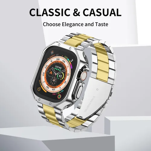 Vista 6 de Compatible With Apple Watch Band and Case Iwatch Ultra Series 11 10 9 8 7 6 5 4 3 2 1 SE 42mm 46mm 49mm 45mm 44mm 41mm 40mm 38mm Men Women Classic