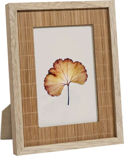 Vista 8 de Sonefreiy Boho Marco de Fotos de 4 x 6 Pulgadas, Marcos de Fotos de 4 x 6 Pulgadas para Pared, Marco de Fotos de Bambú Natural Tejido para Mesa