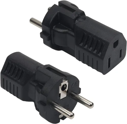 Vista 10 de Fielect C14 macho a hembra US NEMA 5-15R adaptador de enchufe convertidor C14 a NEMA 5-15R enchufe adaptador de corriente, 1 unids
