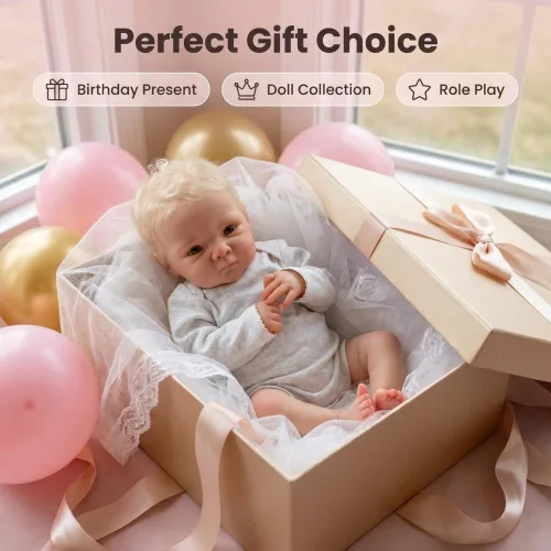 Vista 6 de Zero Pam Muñecas de Bebé Reborn Realistas Niño Silicona Cuerpo Completo 18 pulgadas Niños Pequeños Muñecas de Bebé Recién Nacido Ojos Abiertos