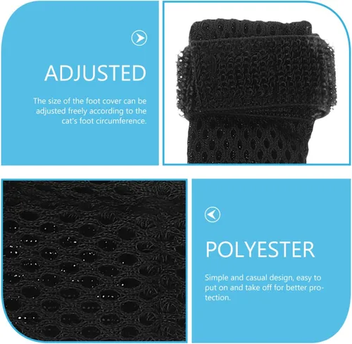Vista 5 de Ipetboom Tapas de garra de gato, paquete de 4 fundas ajustables para pies de gato, protectores de patas, zapatos para alimentación, medicamentos