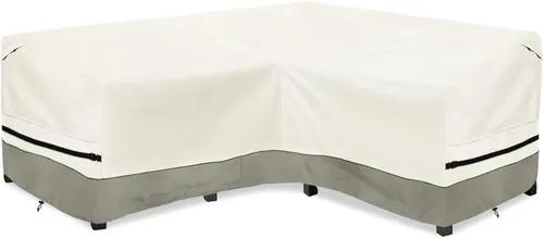 Vista 33 de okcool Funda modular para exteriores, fundas para muebles de patio en forma de L para muebles seccionales de 6 plazas, 85 pulgadas de largo x 32