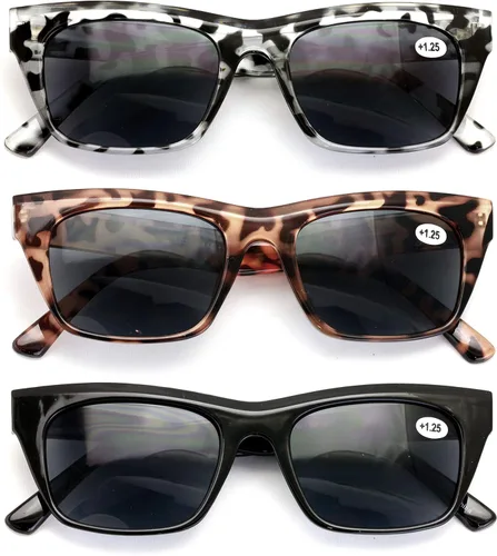 Vista 6 de Vision World - 3 pares de lentes de sol de lectura para mujer, totalmente ampliados (no bifocales)