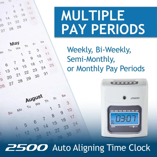 Vista 5 de Pyramid Time Systems Small Business 2500 Time Clock Bundle, empleados ilimitados, marfil