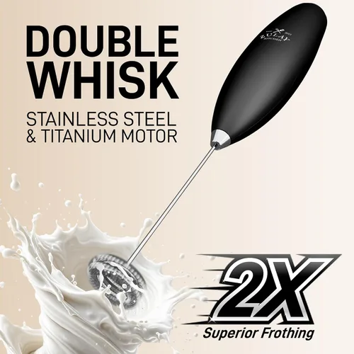 Vista 371 de Zulay Milk Boss Espumador de leche potente manual, hace espuma para latte, batidor para mezclar bebidas, café, miniespumador para capuchino, frappé