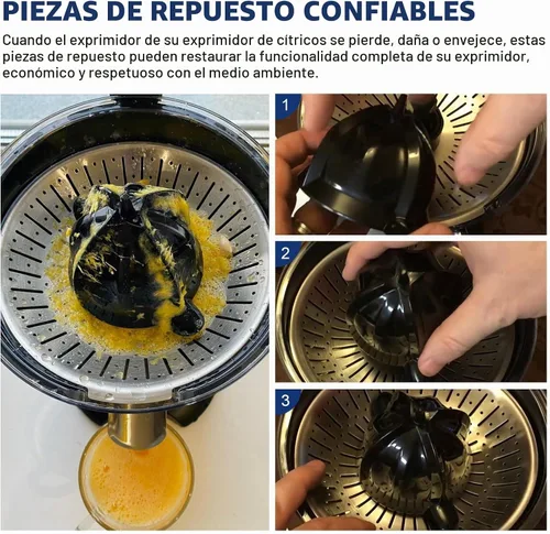 Vista 6 de Piezas de repuesto para exprimidor de cítricos Eurolux, piezas de exprimidor de jugo de limón de naranja, exprimidor de cono