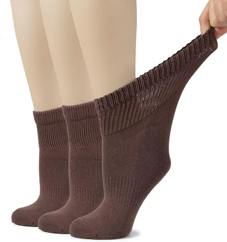 Vista 28 de Hugh Ugoli Calcetines tobilleros de algodón para mujer para diabéticos, anchos, sueltos, elásticos, puntera sin costuras, semiacolchado superior sin