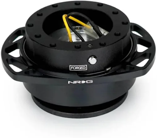 Vista 4 de NRG Innovations NRG-SRK-257BK-BK Kit de liberación rápida para volante Gen 2.0, adaptador, cuerpo negro/anillo recortado negro, patrón de pernos