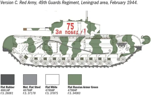 Vista 6 de Italeri 7083S 1:72 Brit. Churchill Mk. III Kit de construcción de modelos de pie, manualidades, pasatiempos, pegado, kit de plástico, multicolor