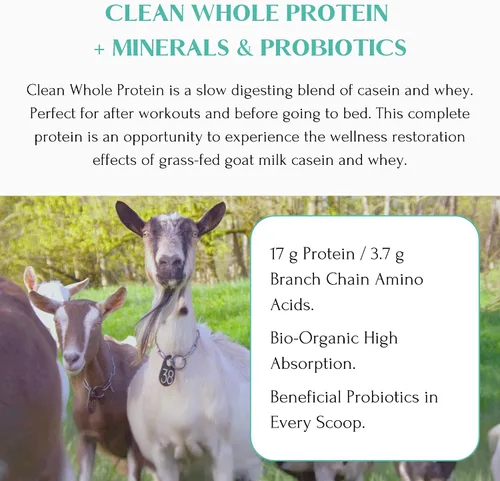 Vista 9 de Mt. Capra Clean Minerals con péptidos de colágeno y proteína entera limpia + minerales y probióticos