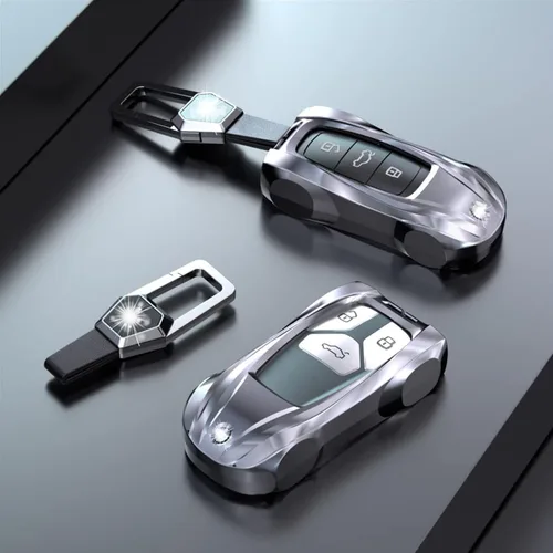 Vista 4 de Supercar Style - Funda de metal para llave remota sin llave para Audi A6 A7 A8 Q8 SQ8 E-Tron S6 S7 RS6 Q7