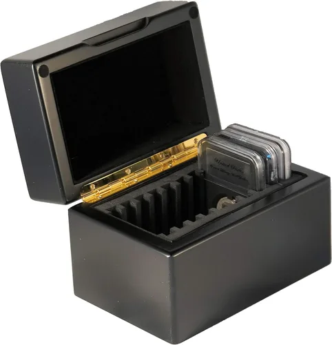 Vista 5 de Guardhouse Caja de almacenamiento/exhibición de diez monedas con acabado mate negro para titulares de monedas de estilo certificado o certificado