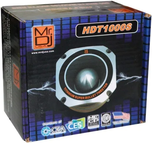 Vista 7 de 2 Mr. Dj HDT1000S - Tweeter de alta compresión de bala de titanio de 4 pulgadas y 500 W (cromado)