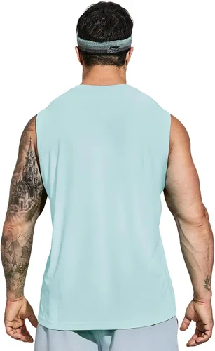 Vista 2 de MIER Camisetas sin mangas de entrenamiento para hombre, UPF 50+, de secado rápido, para correr, sin mangas, con protección UV