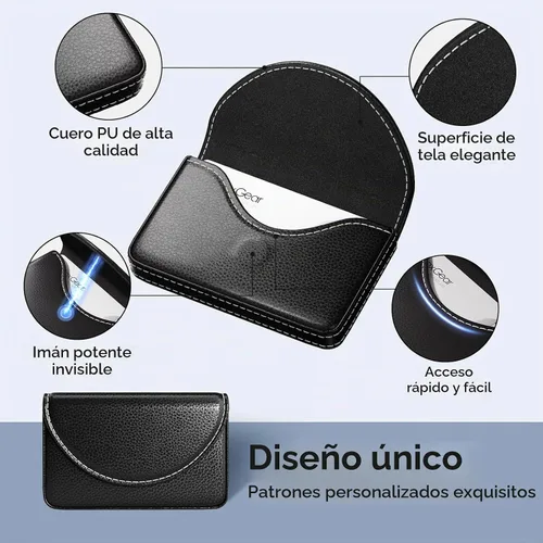 Vista 5 de MaxGear Estuche Porta Tarjetas de Presentación, Estuche de Tarjetas de Presentación de Cuero PU para Bolso, Billetera Porta Tarjetas de Presentación